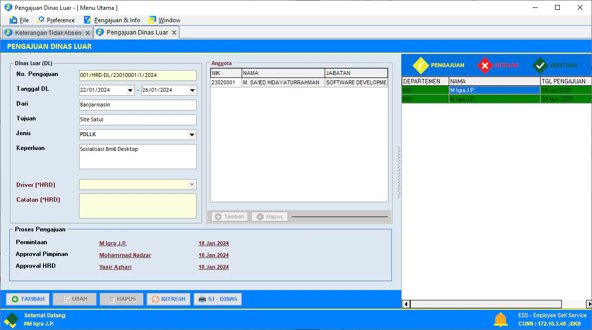 Form Dinas Luar
